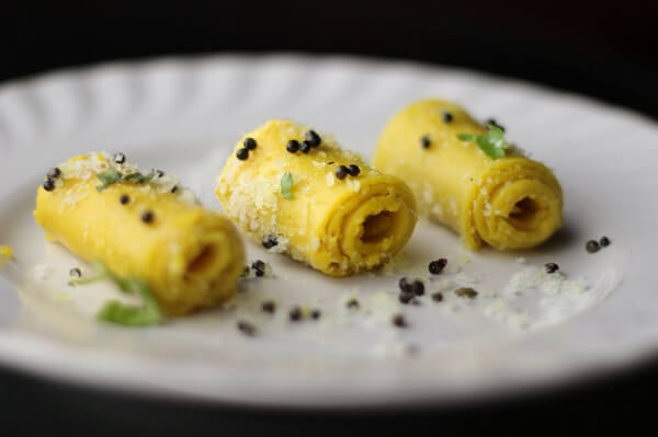 best snacks to eat in Gujarat - Khandvi